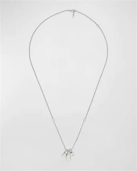 Gucci Diagonal Interlocking G Necklace With Pendants Silver Editorialist