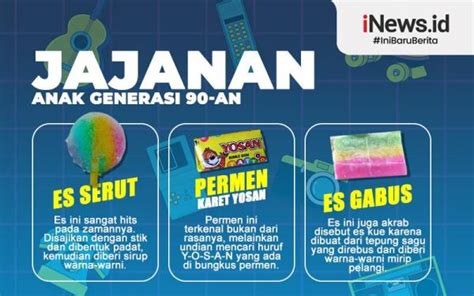 Infografis Jajan Legendaris Masa Kecil Permen Karet Yosan Hingga Es Gabus