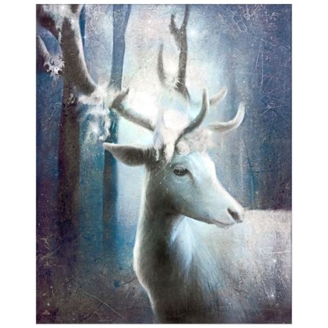 Mythic White Deer Canvas Art - Fantasy White Stag Painting | Fantasy ...