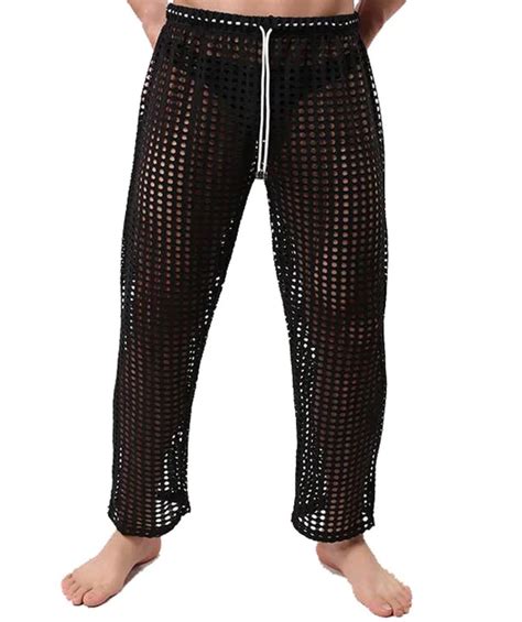 Heren Ondergoed Transparant Mannen Mesh Sexy Gay Nachtkleding Lange Onderbroek Heren Kleding