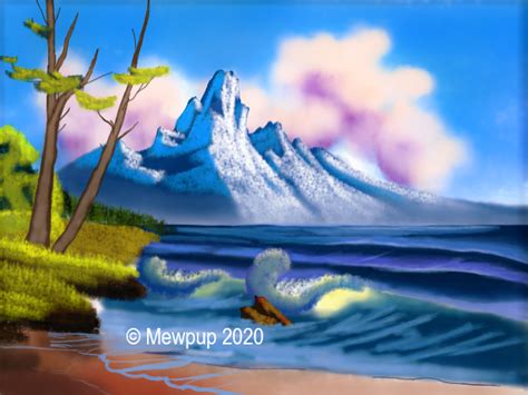 Mountain By The Sea Th Bob Ross Digital Rd Seascape Digitally R