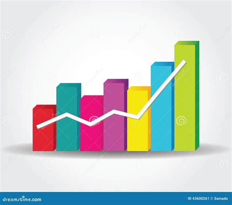 Bar graph stock illustration. Illustration of multi, colored - 43600261