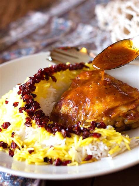 Zereshk Polo Morgh - Persian Barberry Rice with Chicken • Unicorns in the Kitchen