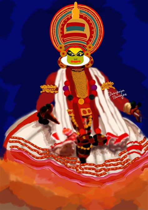 Painting Of Kathakali Dancer Digital Art By Debopriya Banerjee Fine