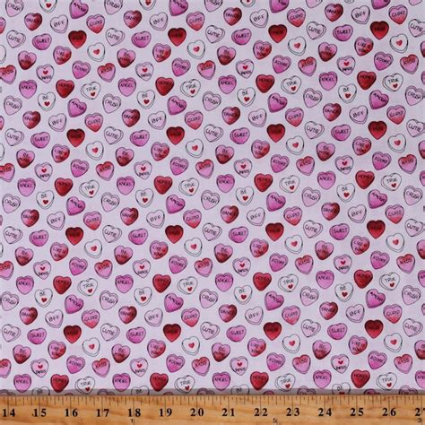 Candy Hearts Fabric Etsy