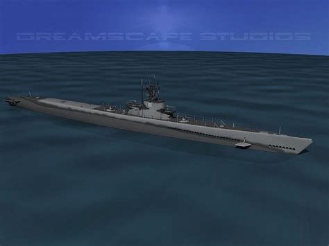 Balao Class Submarine USS Ling SS297 3D model rigged | CGTrader