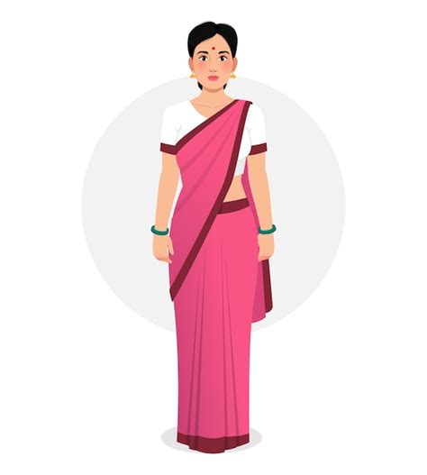 Premium Vector Beautiful Indian Woman In Sari Indian Woman Wearing Saree