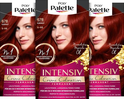 Palette Intensiv Creme Coloration 6 88678 Rubinrot Stufe 3 3 X 115 Ml