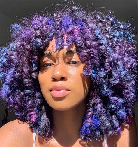 Purple Natural Hair, Purple Hair, Natural Hair Styles, Medium Textured ...