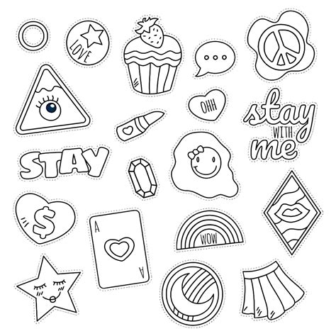 Раскраска Наклейки 14 распечатать - happybrushes