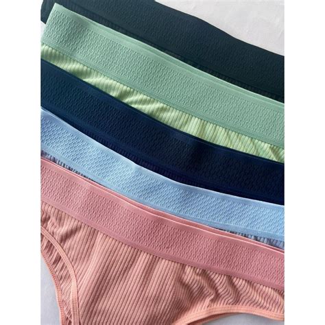 Kit Calcinhas Feminina Ribana Conforto Lingerie Dia A Dia N O Marca Tecido Canelado Aperta