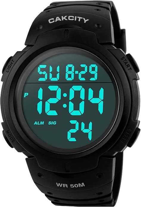 Amazon Mens Digital Sports Watch LED Screen Large Face Military