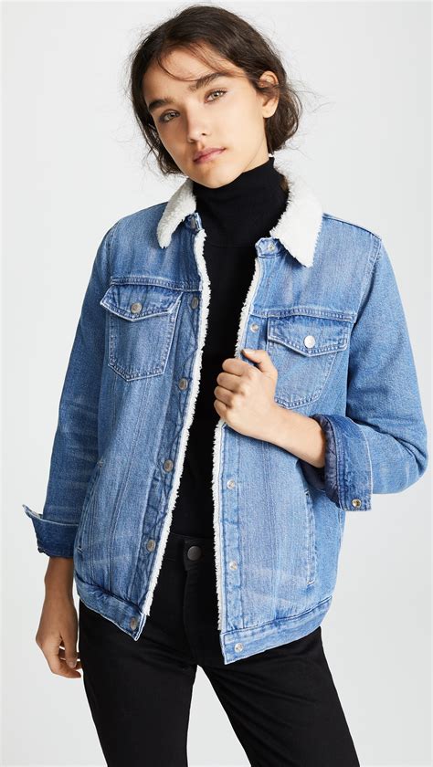 Oversized Jean Jacket Sherpa Lining Madewell Womens Denim