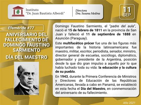 Efemeride Aniversario Del Fallecimiento De Domingo F Sarmiento