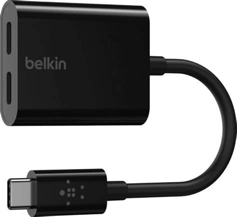 Кабель Belkin Dual Usb C Audio Charge Adapter F7u081btblk фото