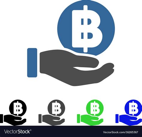 Baht Coin Payment Hand Flat Icon Royalty Free Vector Image