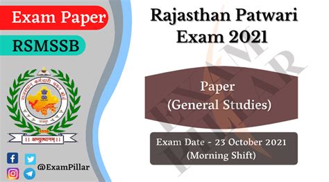 Rajasthan Patwari Exam Paper Oct St Shift Official Answer