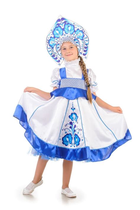 Русский народный костюм «Гжель» девочка - Масочка