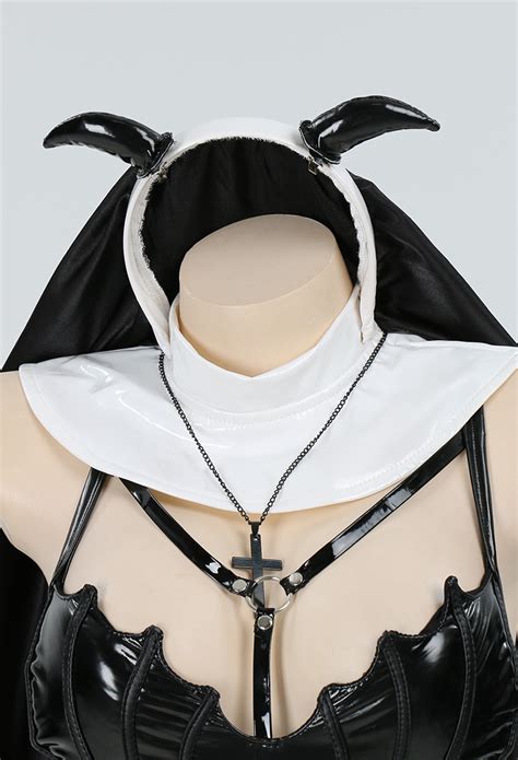 Holy Love Gothic Wicked Nun Uniformgothic Lingerie Outfit Black Mesh Dress With Gloves And