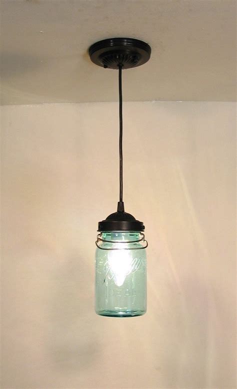 Vintage BLUE Canning Jar PENDANT Light Farmhouse Chandelier Etsy