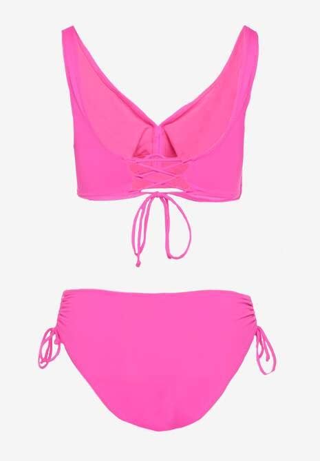 Fuksjowe Bikini Biustonosz I Majtki Figi Z Wi Zaniem Kinalisa Renee