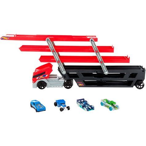 Set De Joaca Hot Wheels Mega Hauler Masinute Niveluri Extensibile Capacitate Masinute