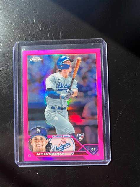 Topps Chrome James Outman Rc Pink Refractor Los Angeles