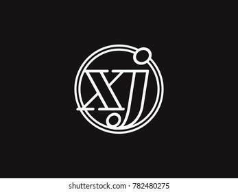 Initial Letter Xl Lowercase Outline Inside Stock Vector Royalty Free