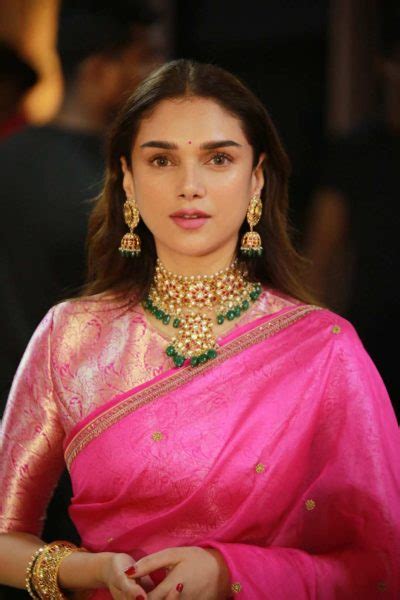 Aditi Rao Hydari Makes A Graceful Appearance In A Pink Saree At Ps