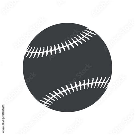 Silhouette Ball Baseball Sport American Icon Vector Illustration Eps