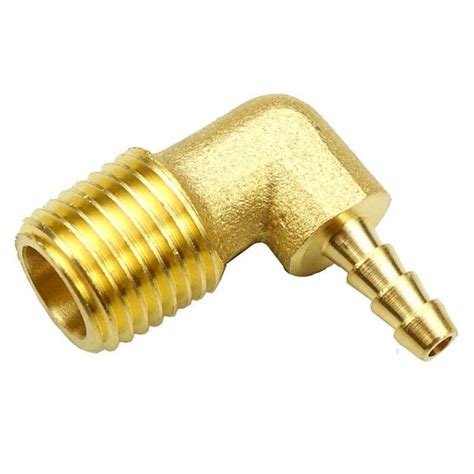 Brass Barb Fitting Male Elbow 90 Degree 1 4 Npt 3 16 Hose Id Ebay