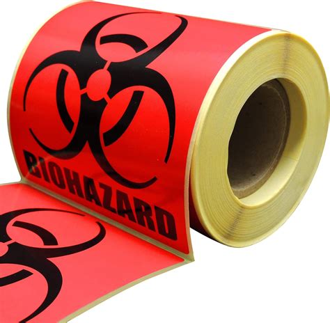 2” X 2” Biohazard Stickers Sign Roll Of 250 Biohazard