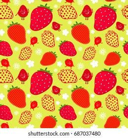 Strawberry Vector Pattern Background Fruit Illustration Stock Vector