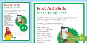 First Aid When To Call 999 Display Poster Teacher Made