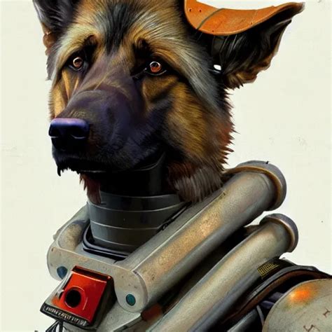 Krea Studio Portrait Of Furry Anthro Anthropomorphic German Shepard