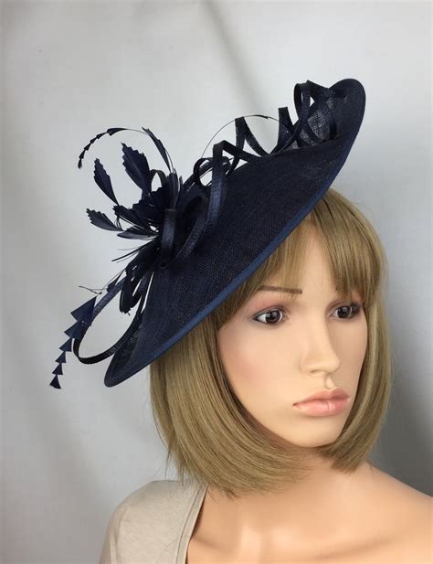 Ukshopprettyelegant1dark Blue Fascinator Navy Fascinator Hatinator