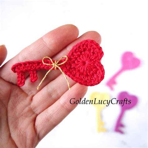 Key To My Heart Applique Free Crochet Pattern Goldenlucycrafts