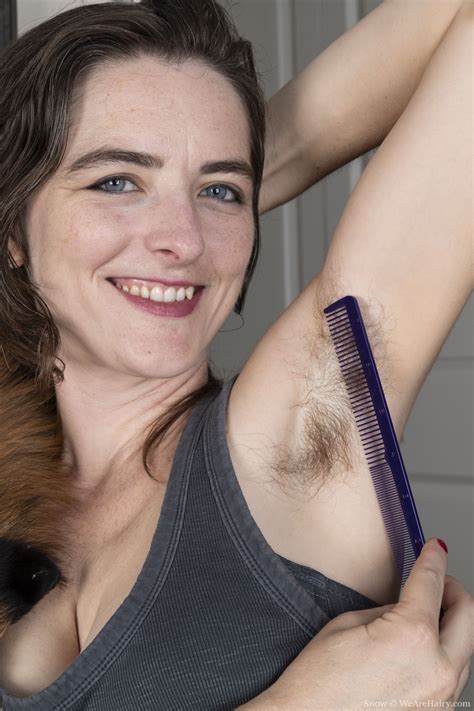 Brunette Amateur Snow Brushes Her Unshaven Armpits Fingers Her Hairy