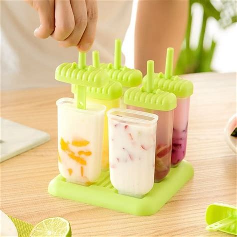 Popsicle Molds Maker Reusable Ice Cream Pop Molds Trays For Homemade