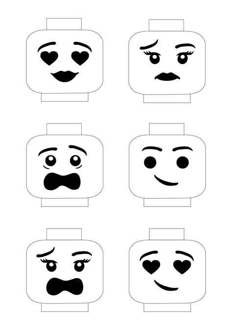 LEGO Faces 13 Free PDF Printables Printablee