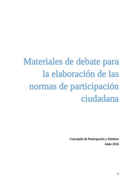 Pdf Materiales De Debate Para La Elaboración De Las Normas De