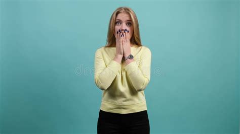 Shocked Woman Cover Her Mouth Feeling Amazement And Full Disbelief