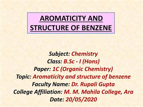 PDF AROMATICITY AND STRUCTURE OF BENZENEstructures I And II Which