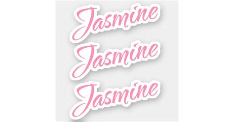 Jasmine Decorative Name In Pink X3 Sticker Zazzle