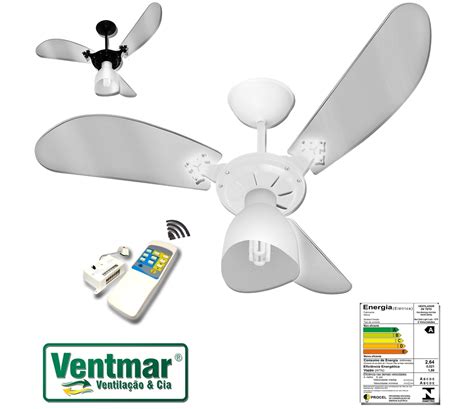 Ventilador De Teto Venti Delta New Cristal Light V Branco P S Tuba