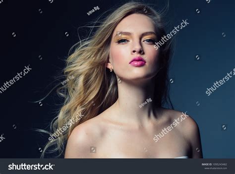 Beautiful Female Long Blonde Curly Hairstyle Stock Photo 1095243482 Shutterstock