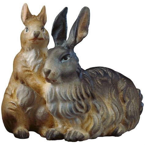 Group Of Rabbits Cm Inch Hand Painted Ulrich Nativity Scene