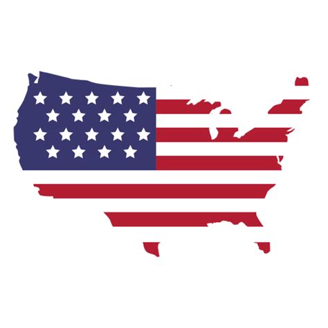 Usa Flag In Country Map Flat PNG & SVG Design For T-Shirts