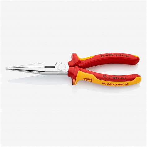 Knipex 26-16-200 8" Snipe Nose Side Cutting Pliers (Stork Beak Pliers ...