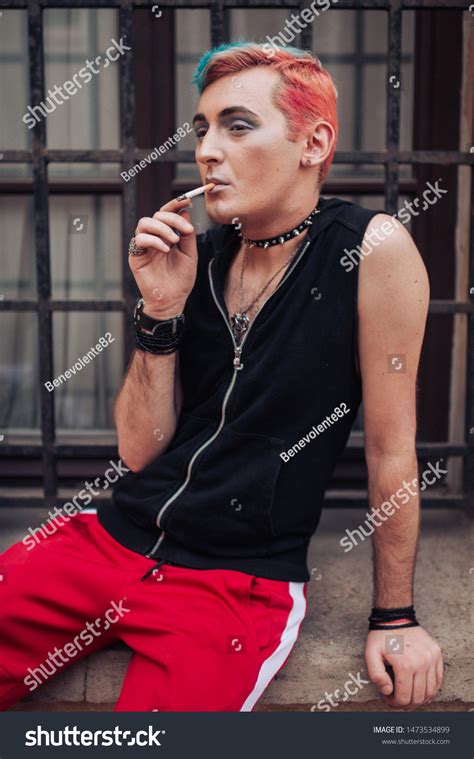 Lifestyle Portrait Gay Man Smoking Cigarette Stock Photo 1473534899 Shutterstock